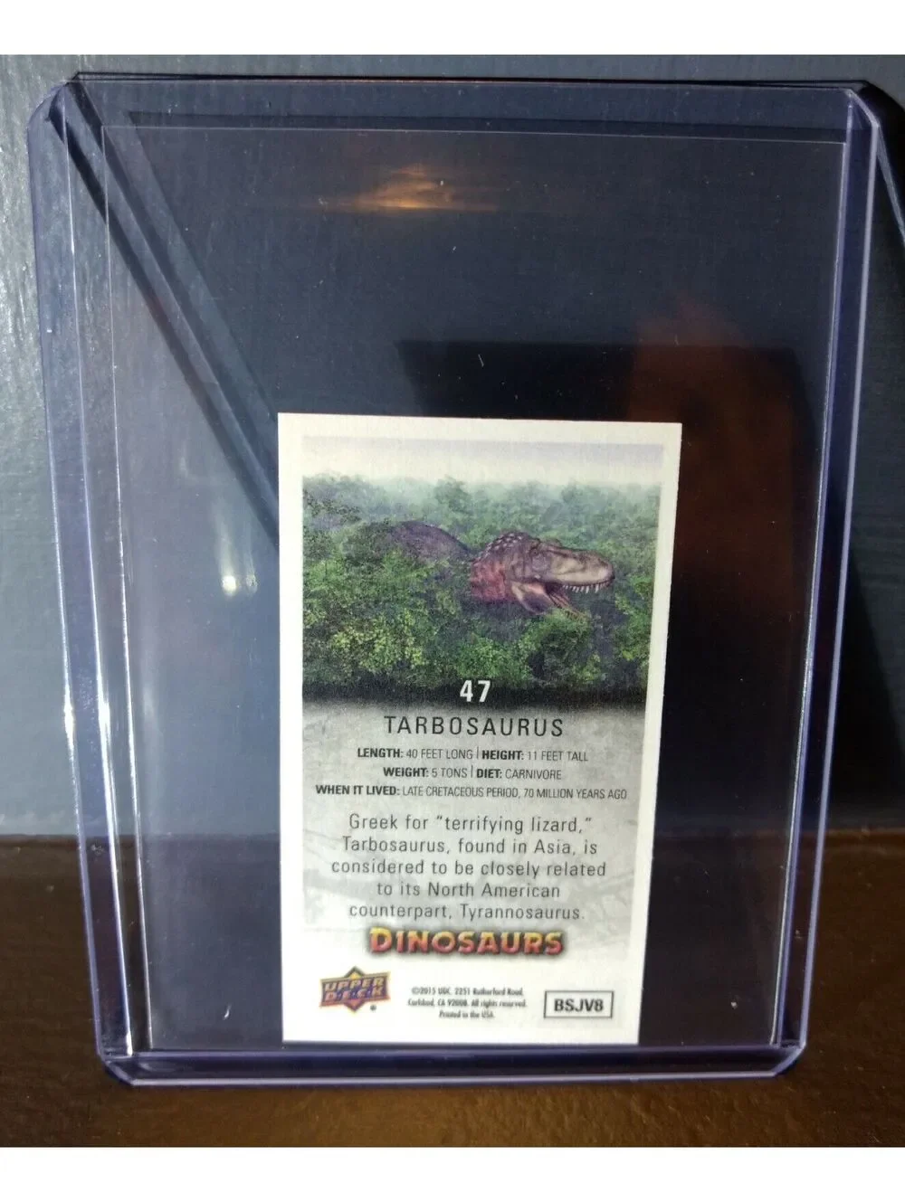 2015 Upper Deck Dinosaurs Canvas Mini Tarbosaurus #47 Trading Card